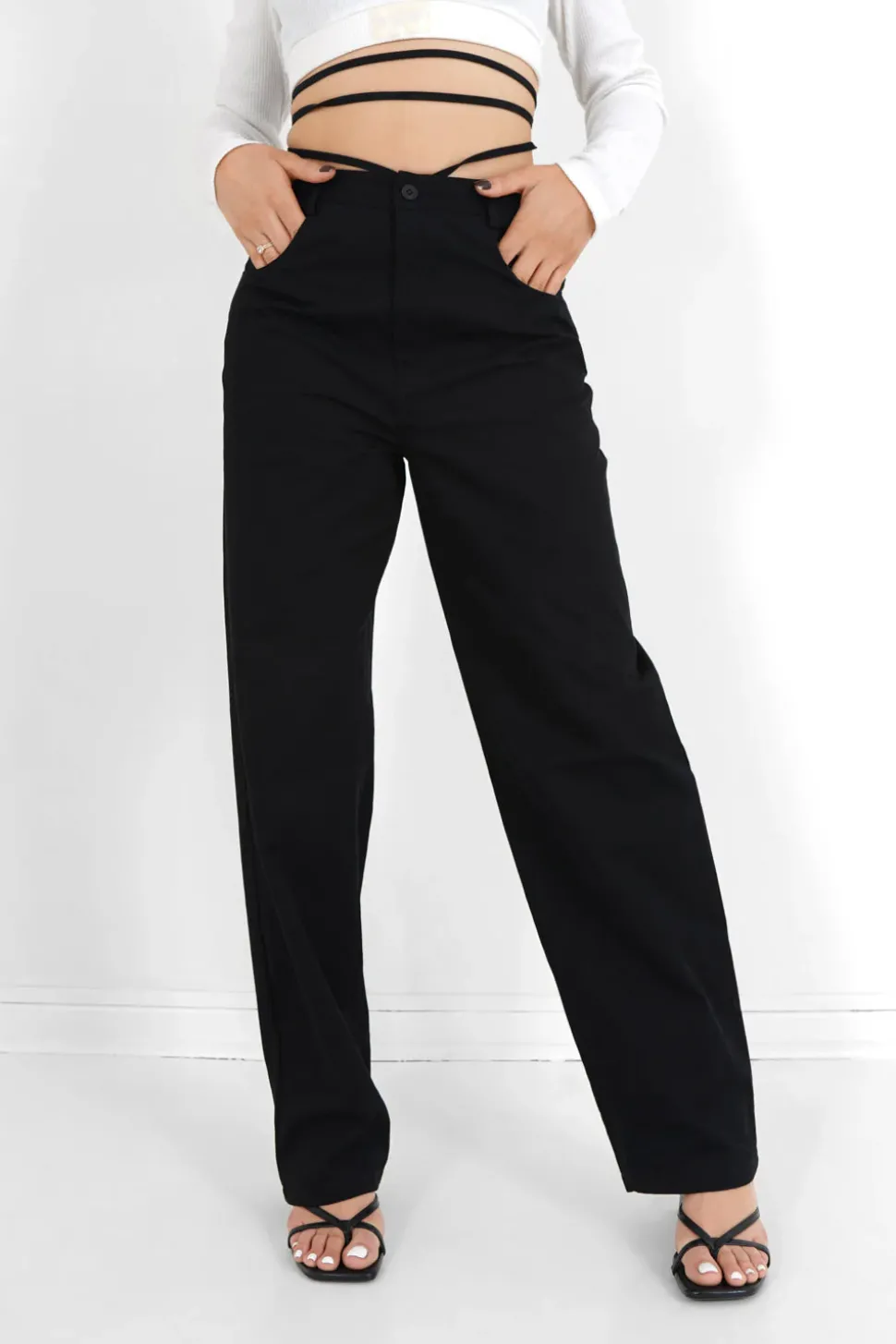 Pantalon Droit Serge Cordons Noir