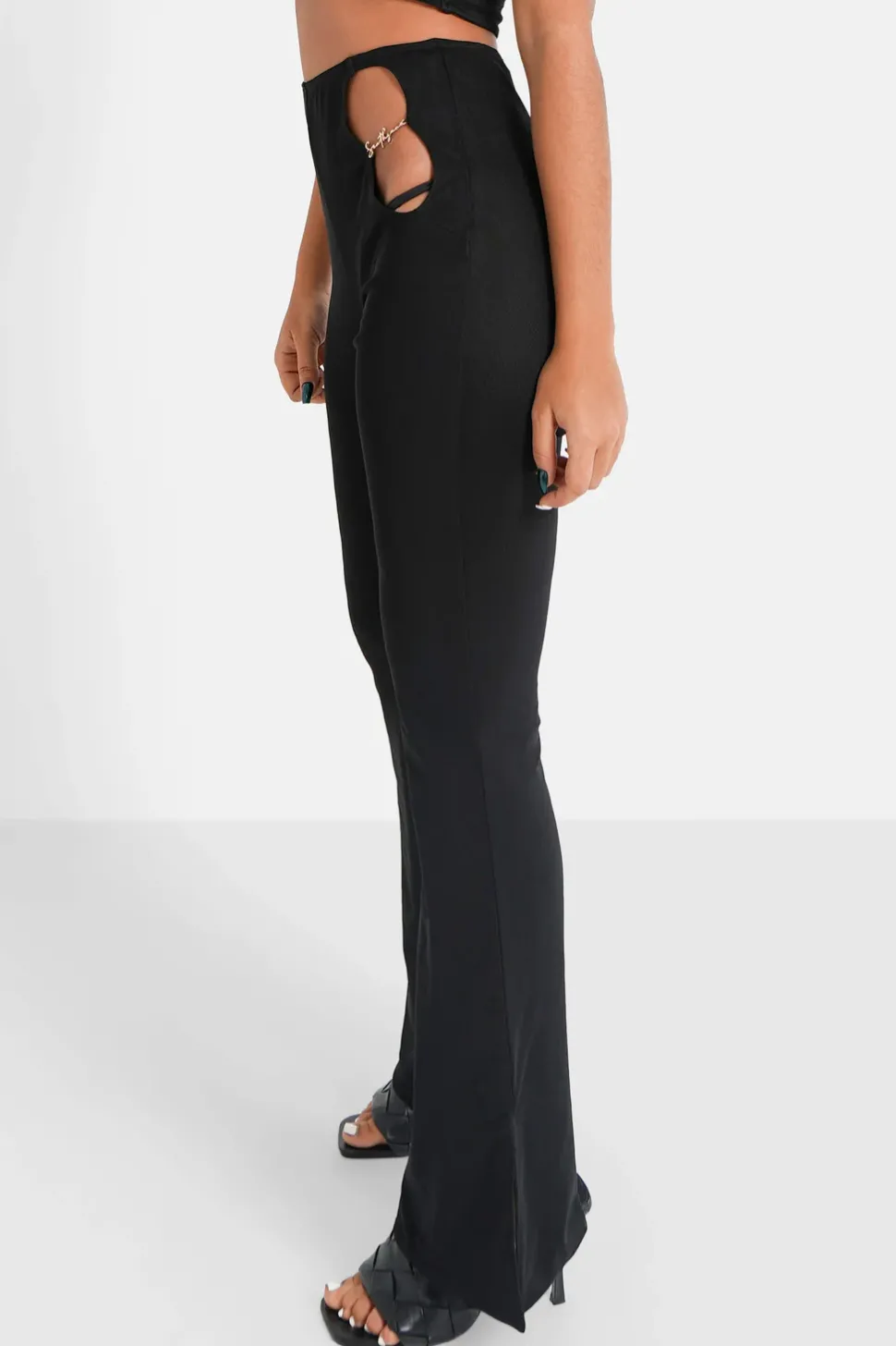 Pantalon Flare Bijoux Noir