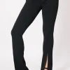 Pantalon Flare Fente Noir