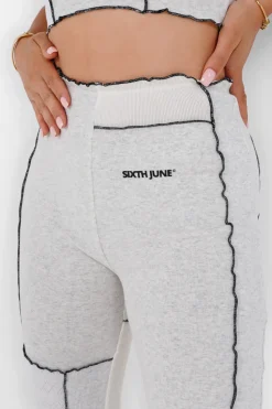 Pantalon Flare Multi Tissus Blanc