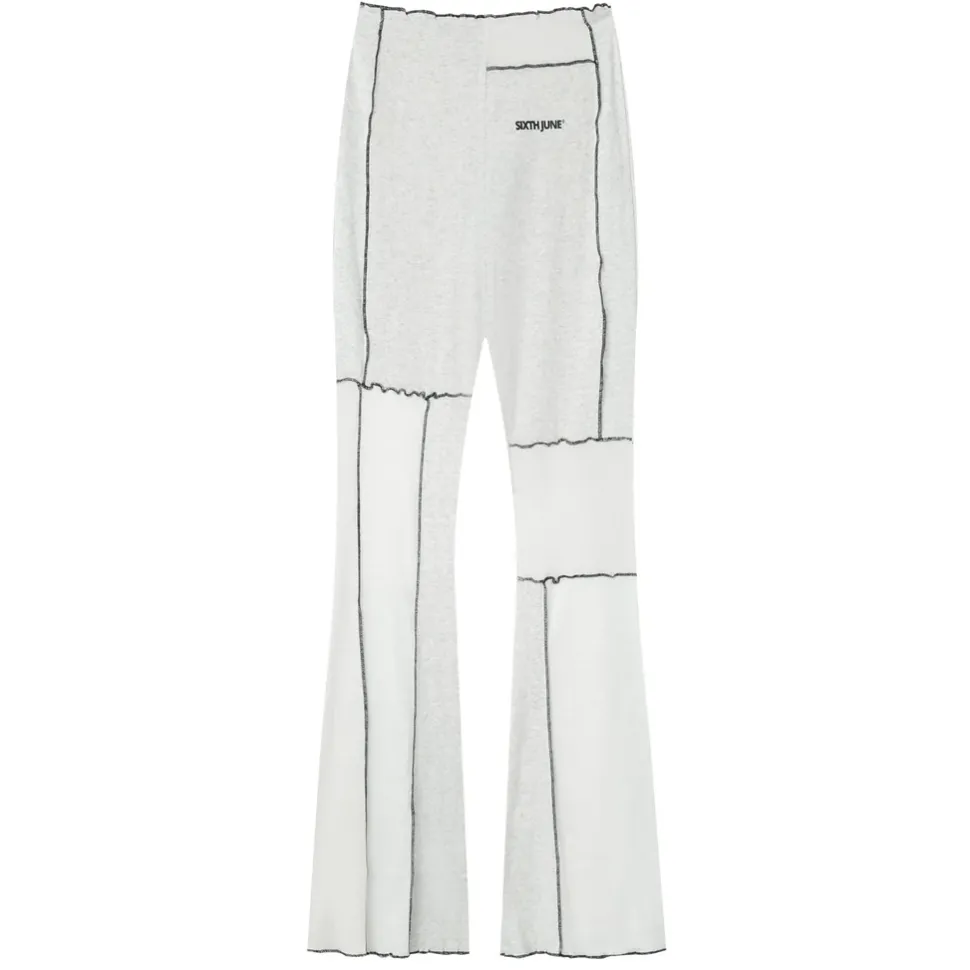 Pantalon Flare Multi Tissus Blanc