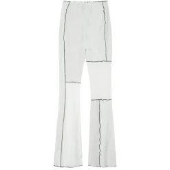 Pantalon Flare Multi Tissus Blanc