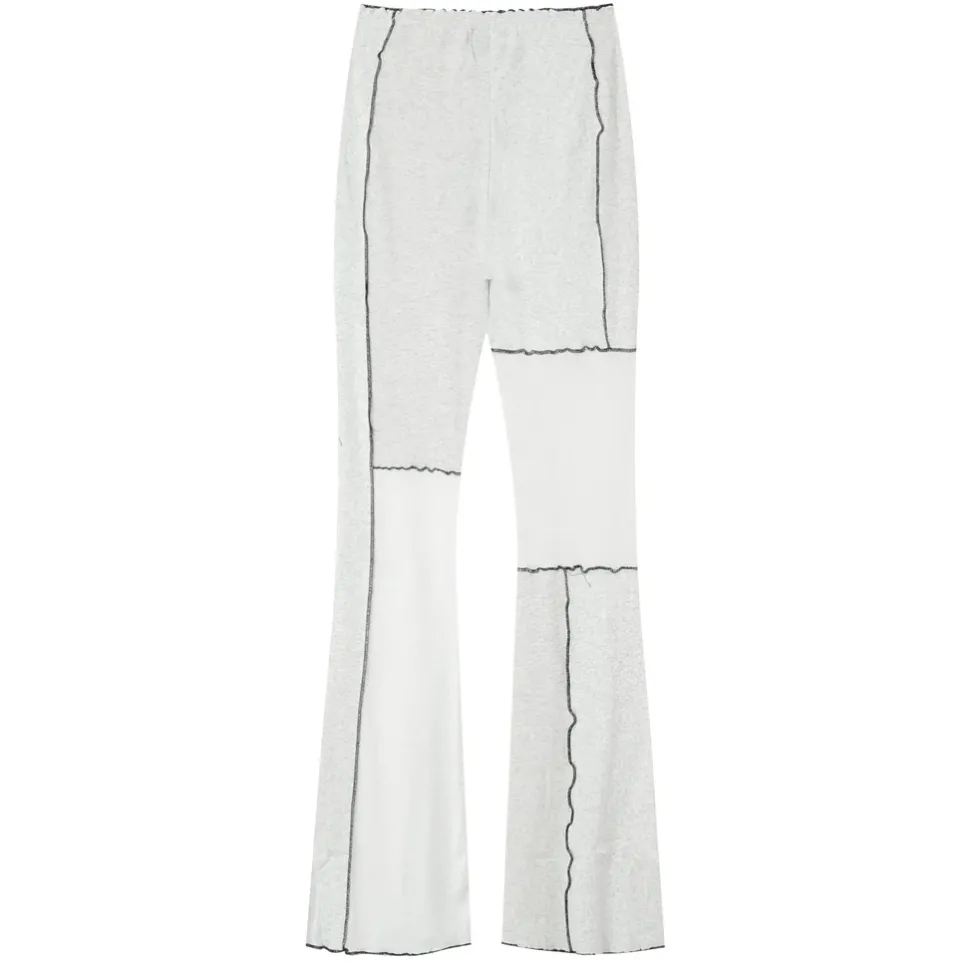 Pantalon Flare Multi Tissus Blanc