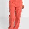 Pantalon Fluide Cargo Rose Fonce