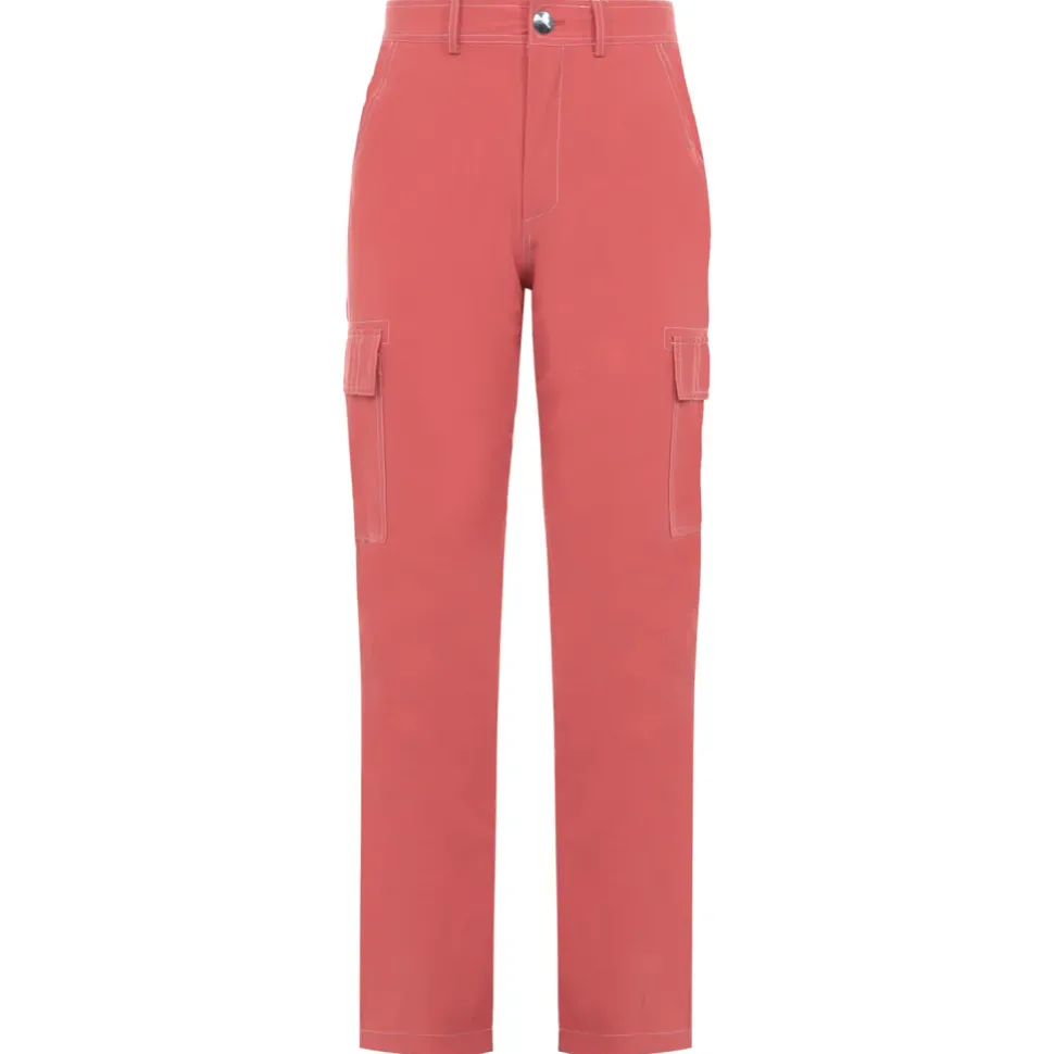 Pantalon Fluide Cargo Rose Fonce
