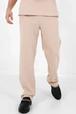 Pantalon Gaufre Droit Beige