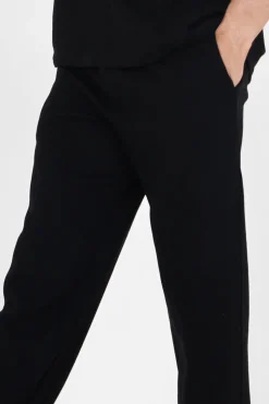 Pantalon Gaufre Droit Noir