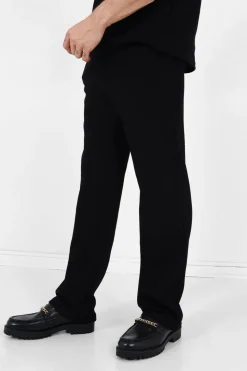 Pantalon Gaufre Droit Noir