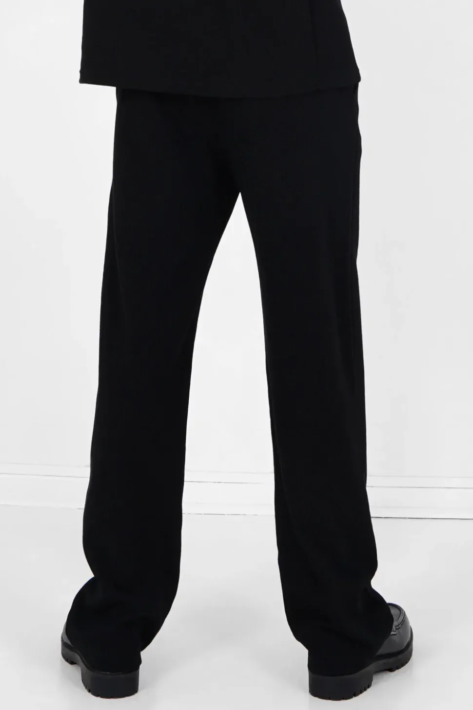 Pantalon Gaufre Droit Noir