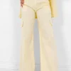 Pantalon Jambes Larges Logo Jaune