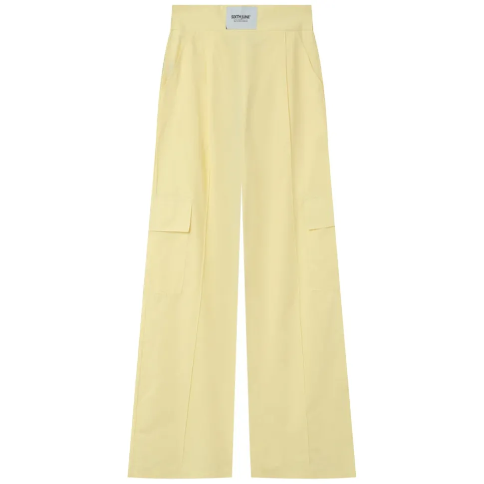 Pantalon Jambes Larges Logo Jaune
