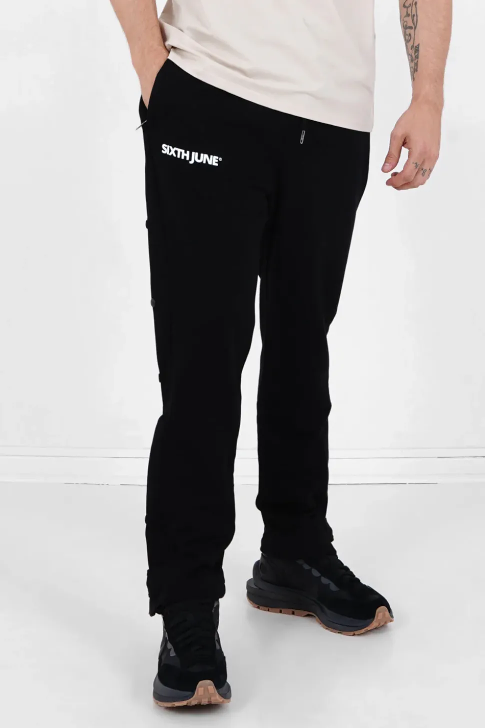 Pantalon Jogging Boutons Noir