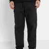 Pantalon Leger Boutons Broderie Noir