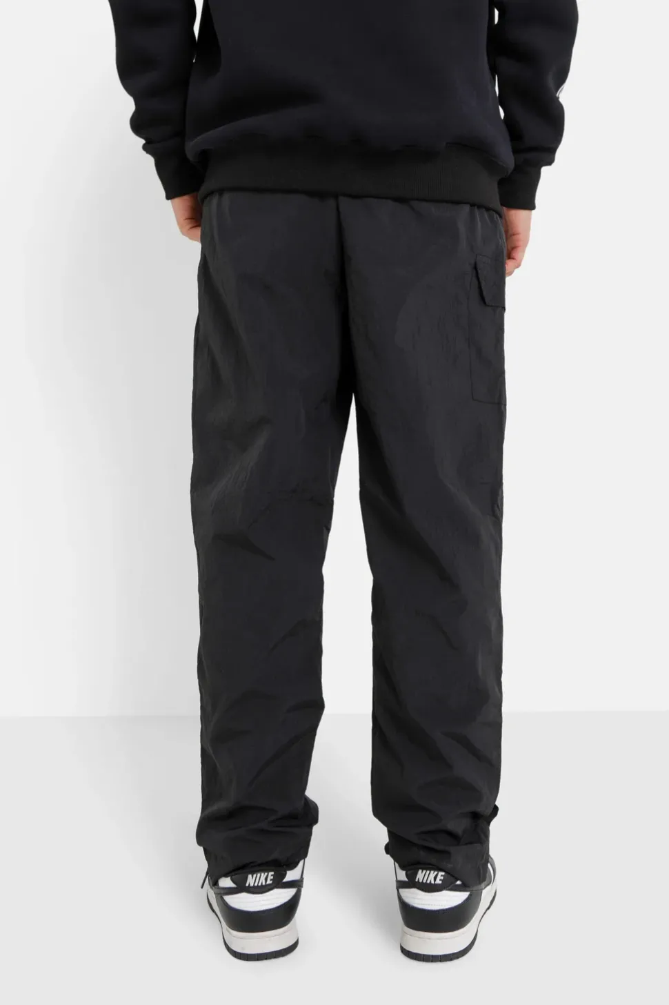 Pantalon Leger Boutons Broderie Noir
