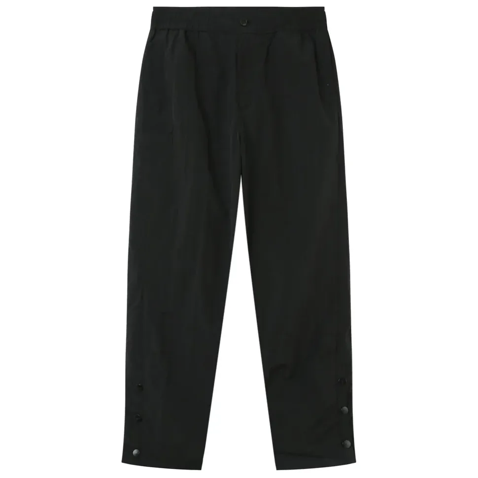 Pantalon Leger Boutons Broderie Noir