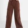 Pantalon Molletonne Loose Cargo Marron