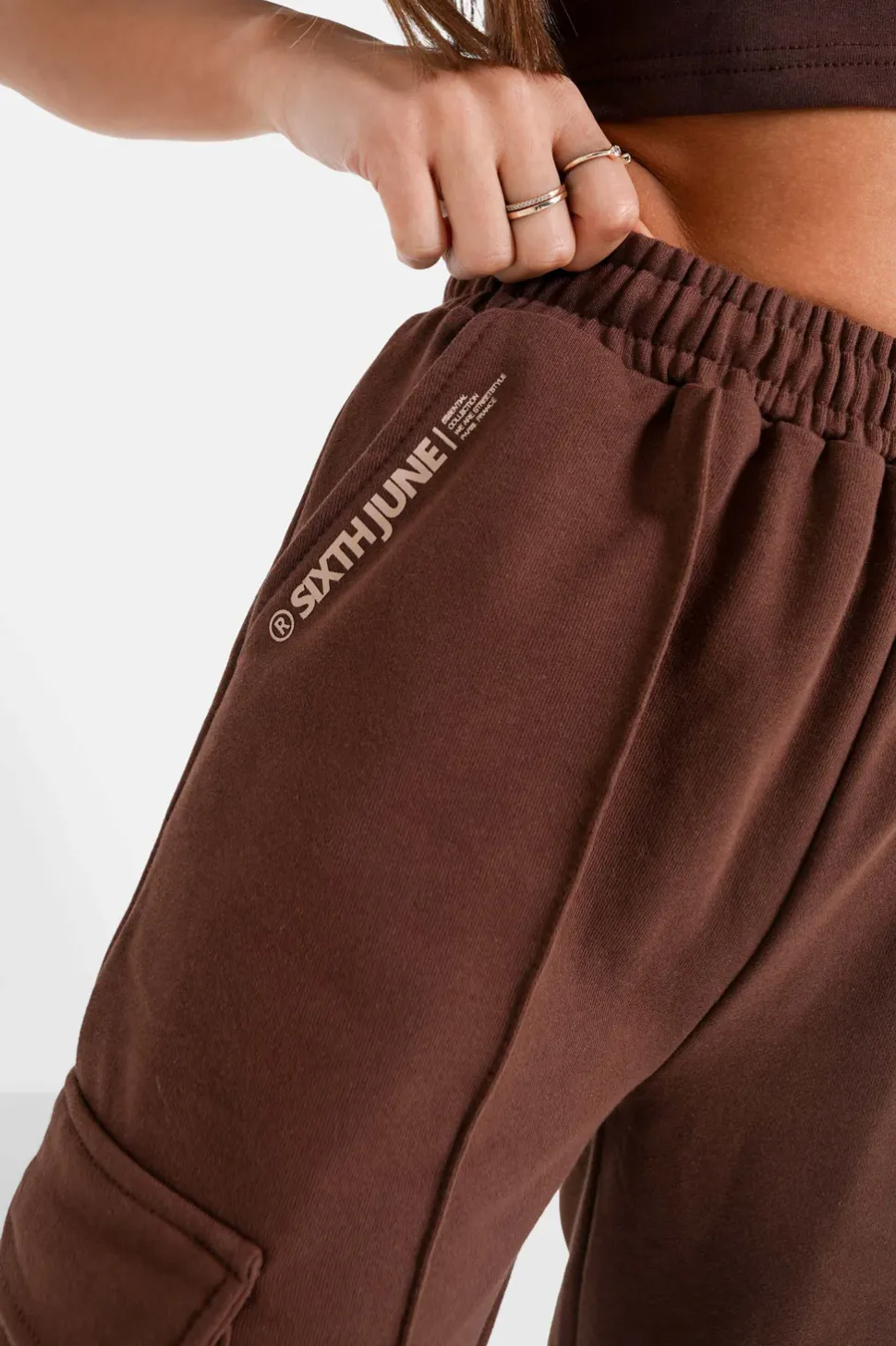 Pantalon Molletonne Loose Cargo Marron