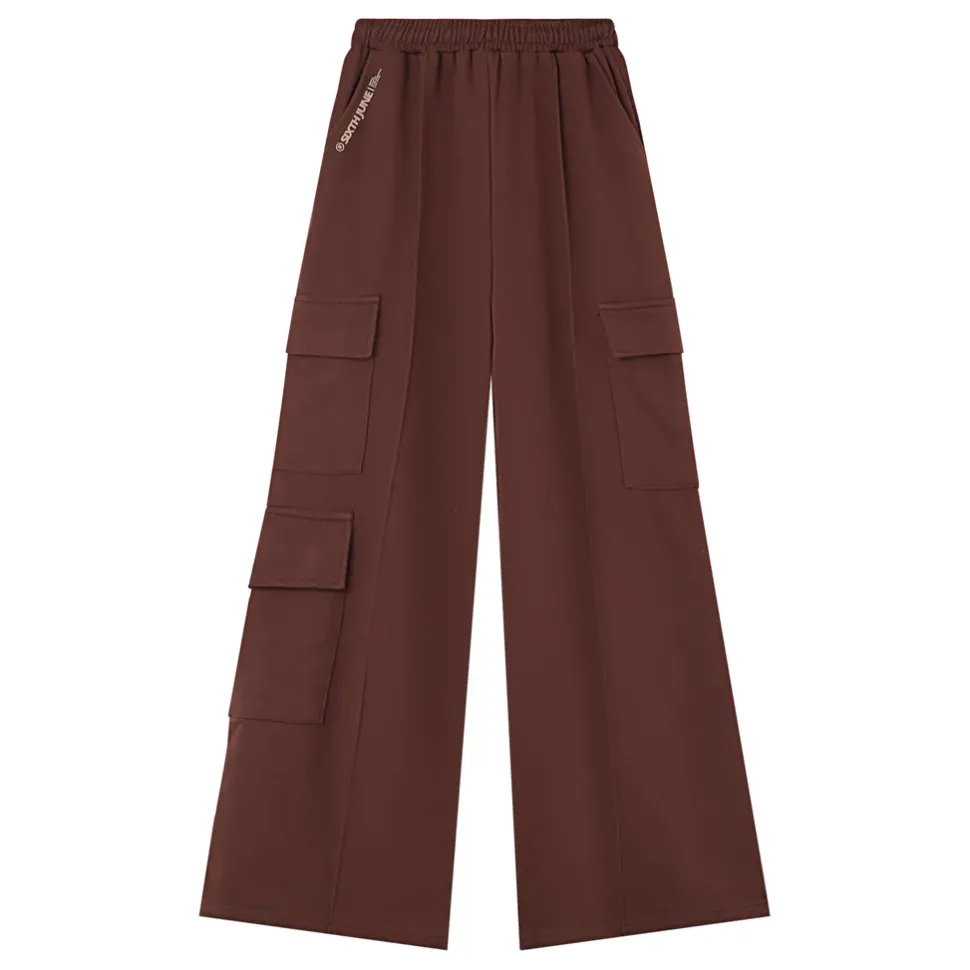 Pantalon Molletonne Loose Cargo Marron
