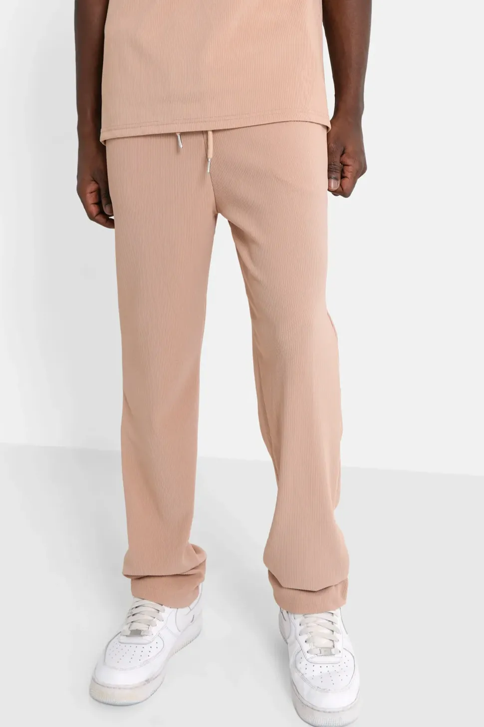 Pantalon Plisse Regular Beige