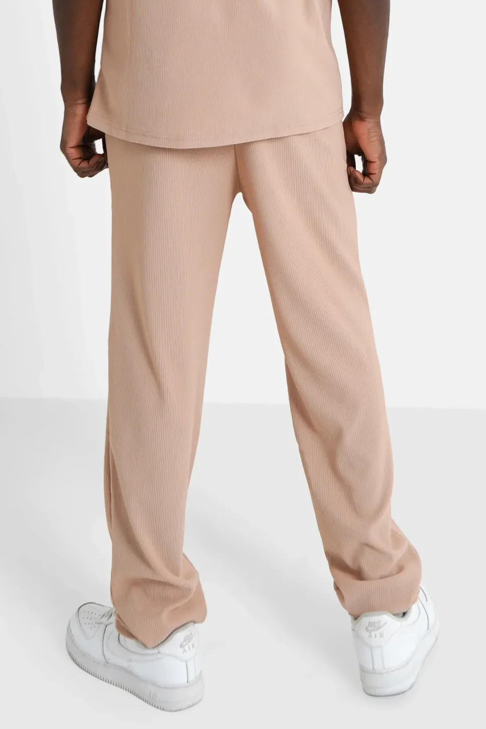 Pantalon Plisse Regular Beige
