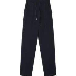Pantalon Plisse Regular Bleu Fonce