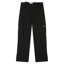 Pantalon Poches Cargo Droit Noir