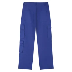 Pantalon Poches Cargo Droit Bleu Fonce