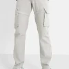 Pantalon Poches Cargo Gris
