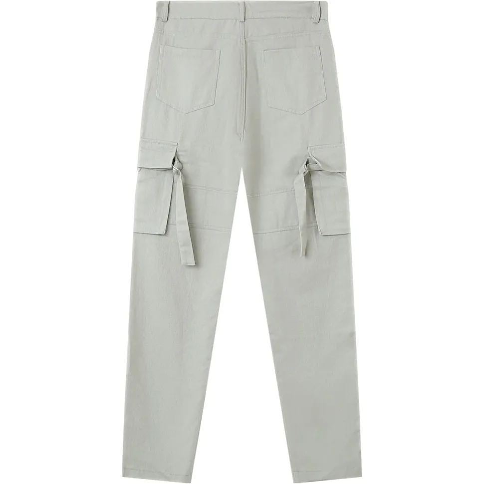 Pantalon Poches Cargo Gris