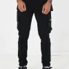 Pantalon Poches Cargo Nylon Noir