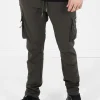 Pantalon Poches Cargo Nylon Vert Kaki