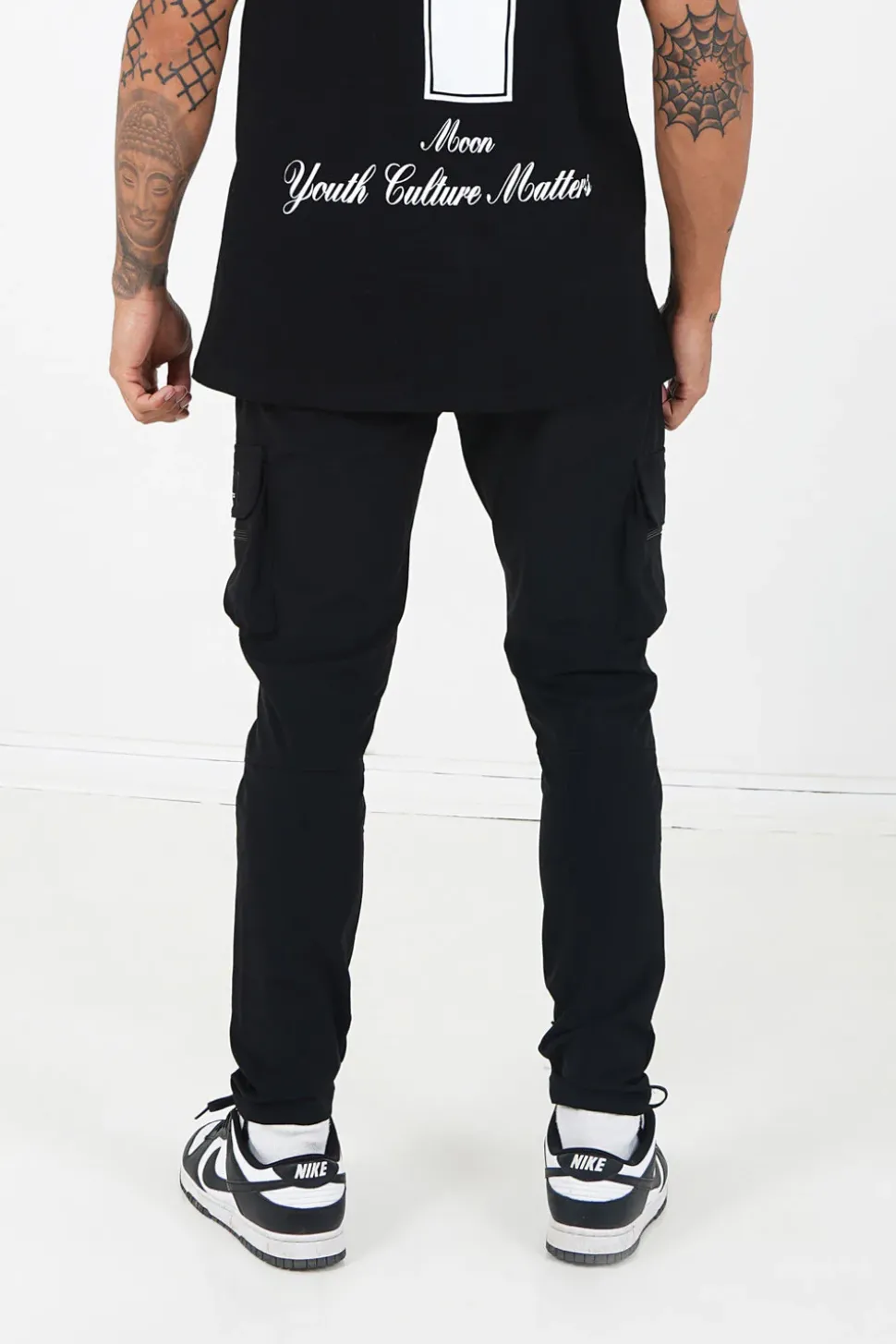 Pantalon Poches Cargo Nylon Noir