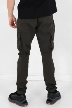 Pantalon Poches Cargo Nylon Vert Kaki