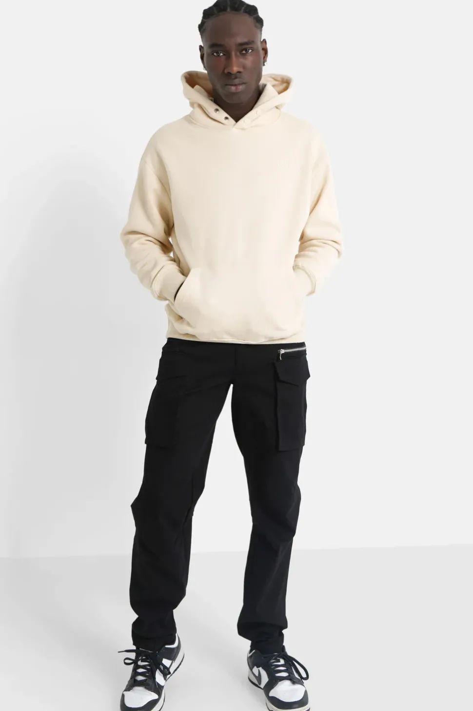 Pantalon Poches Cargo Zip Noir