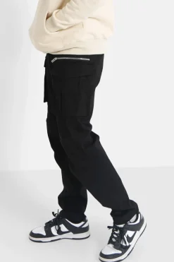 Pantalon Poches Cargo Zip Noir