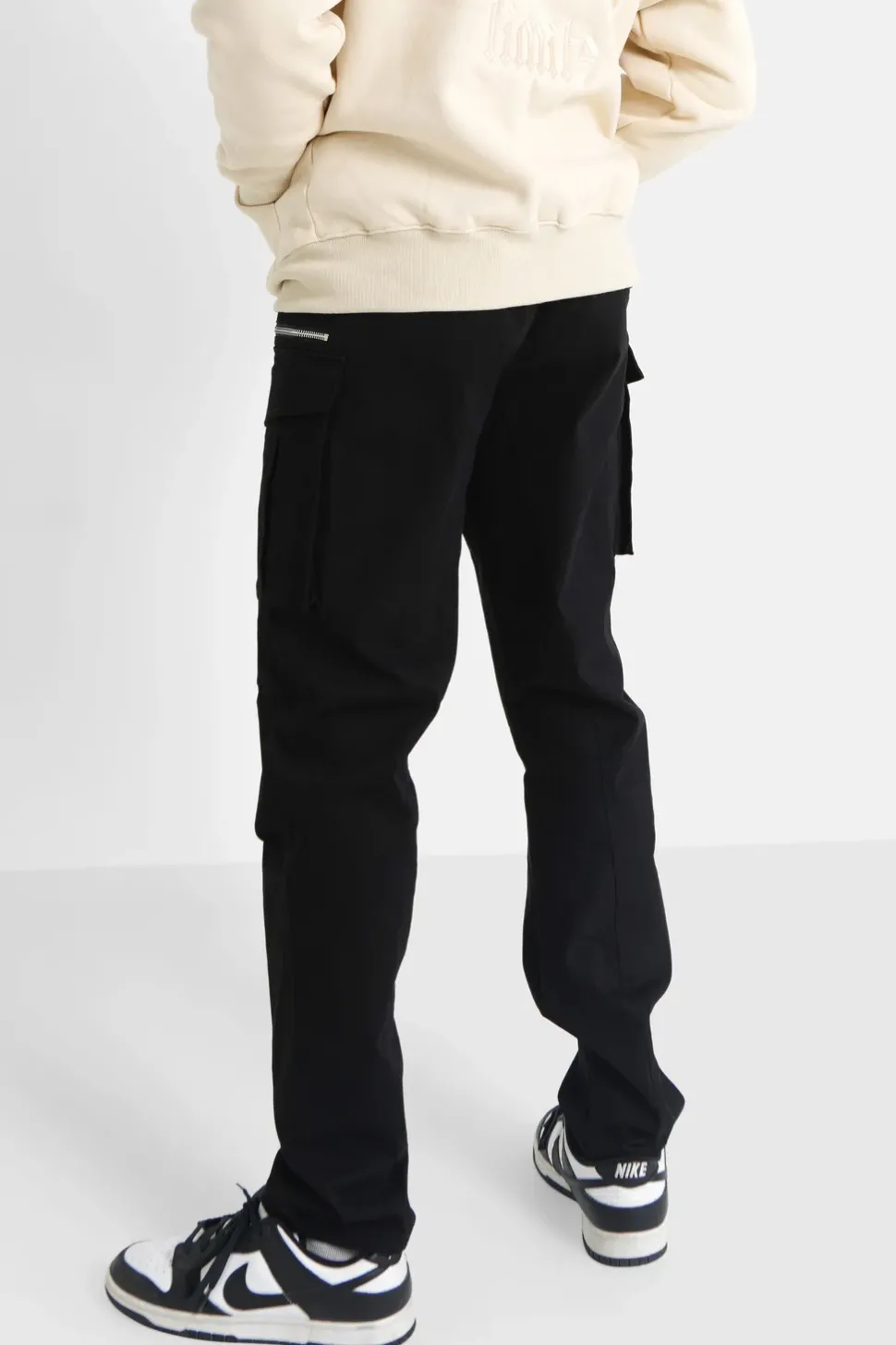 Pantalon Poches Cargo Zip Noir