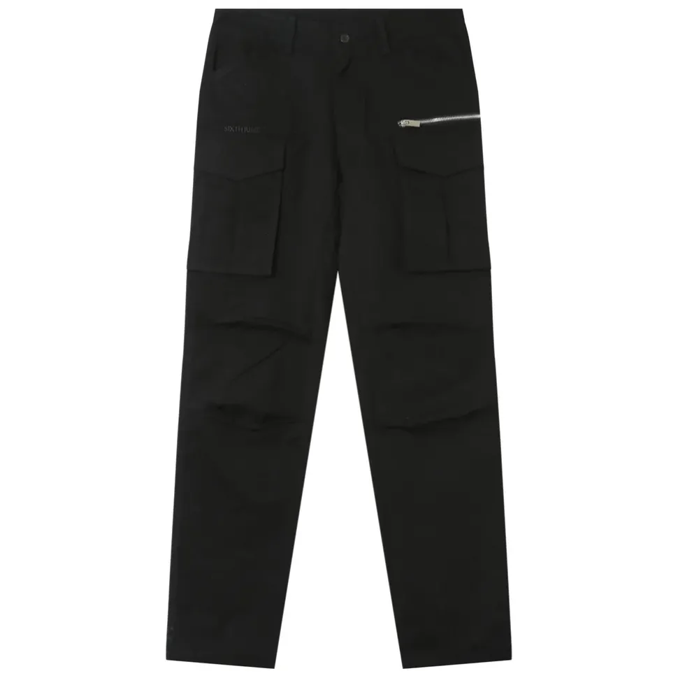 Pantalon Poches Cargo Zip Noir