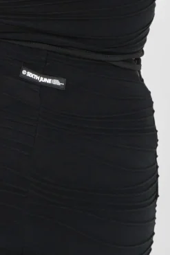 Pantalon Texture Evase Noir