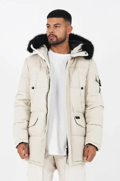 Parka Fourrure Deperlante Beige