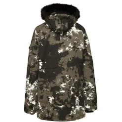 Parka Fourrure Imprime Montagne Noir