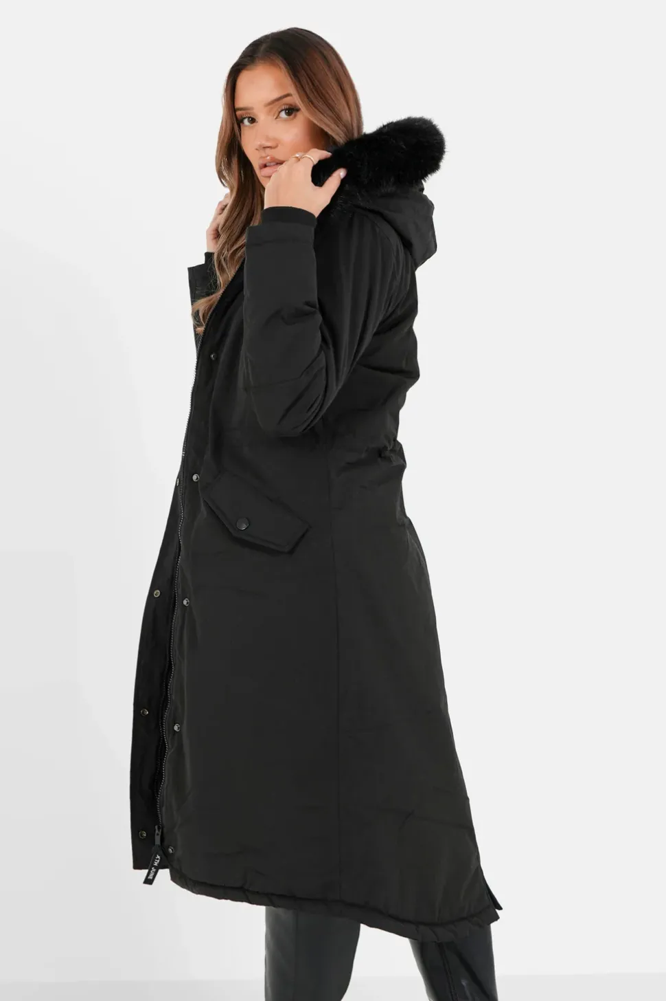 Parka Longue Interieur Polaire Noir