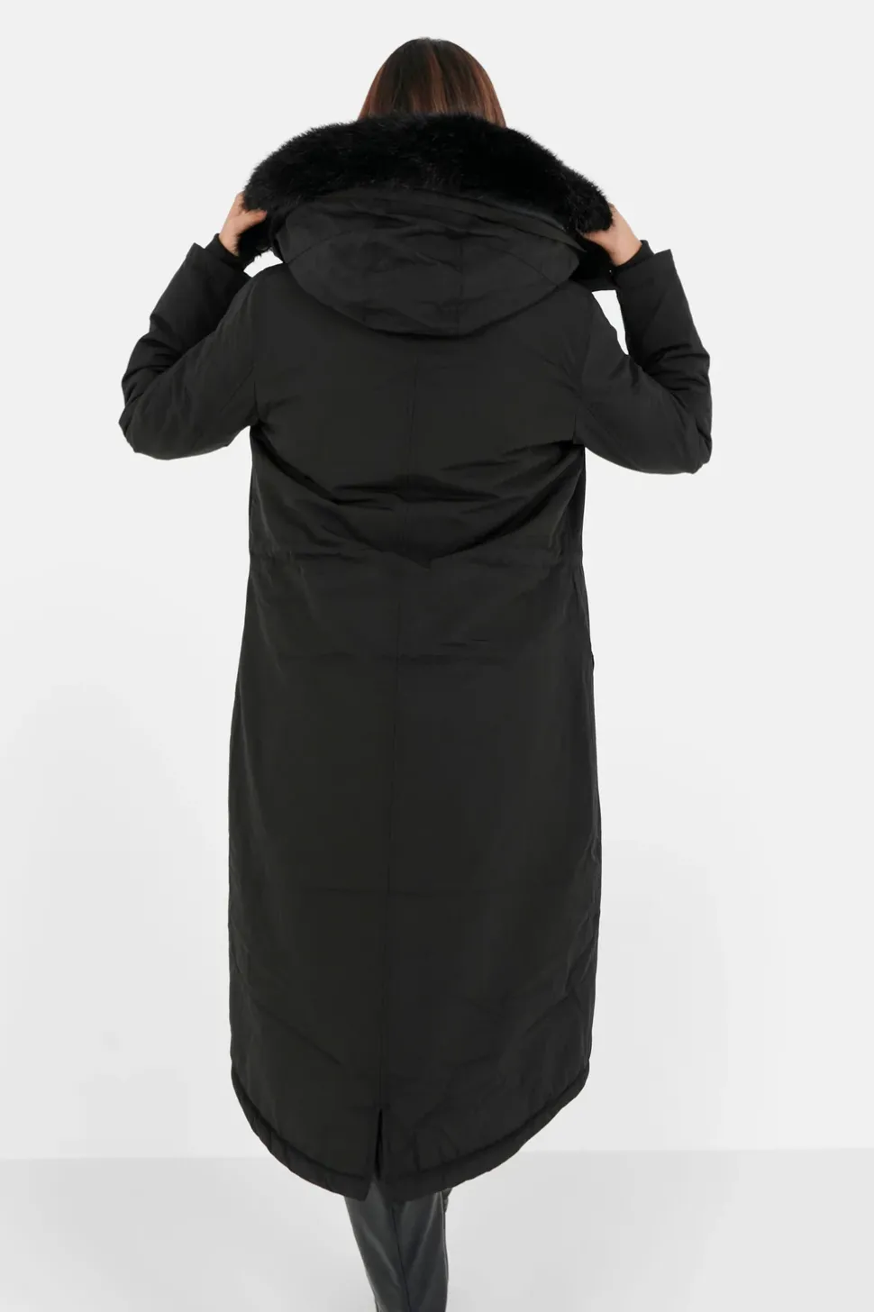 Parka Longue Interieur Polaire Noir