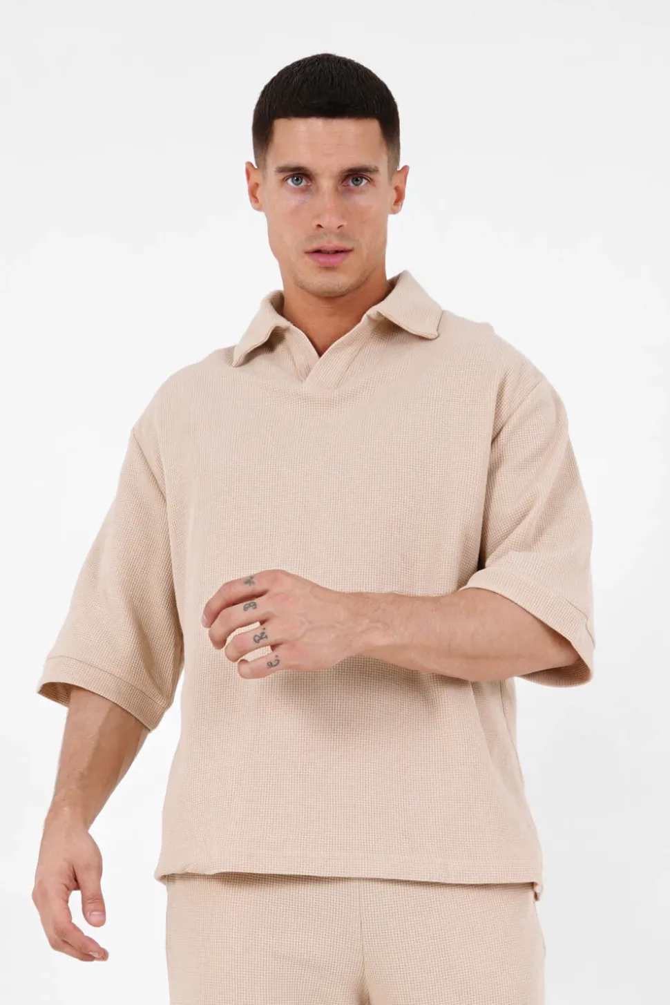 Polo Gaufre Oversize Beige