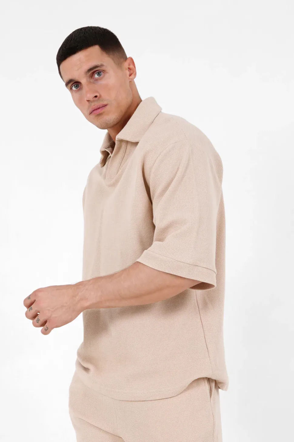Polo Gaufre Oversize Beige