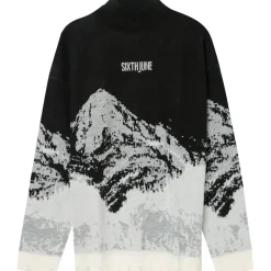 Pull Imprime Montagne Noir