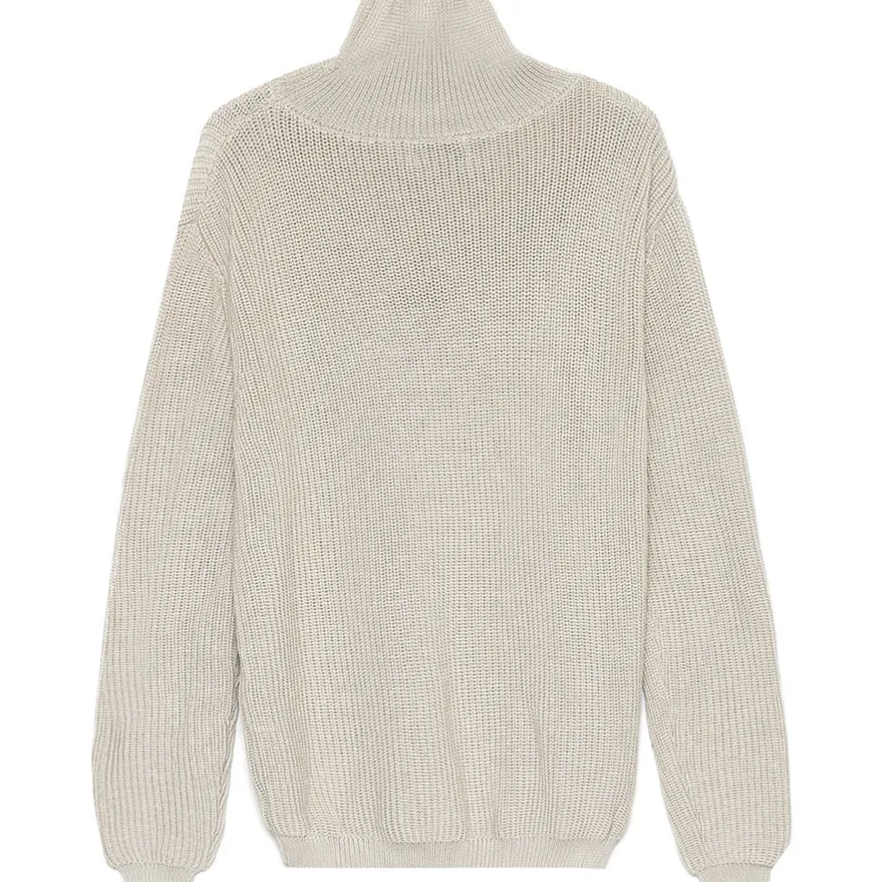 Pull Maille Col Roule Beige