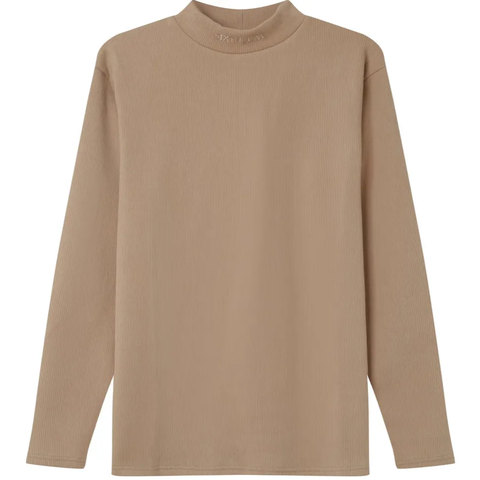 Pull Maille Logo Brode Beige