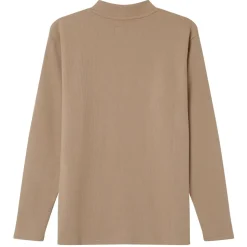 Pull Maille Logo Brode Beige