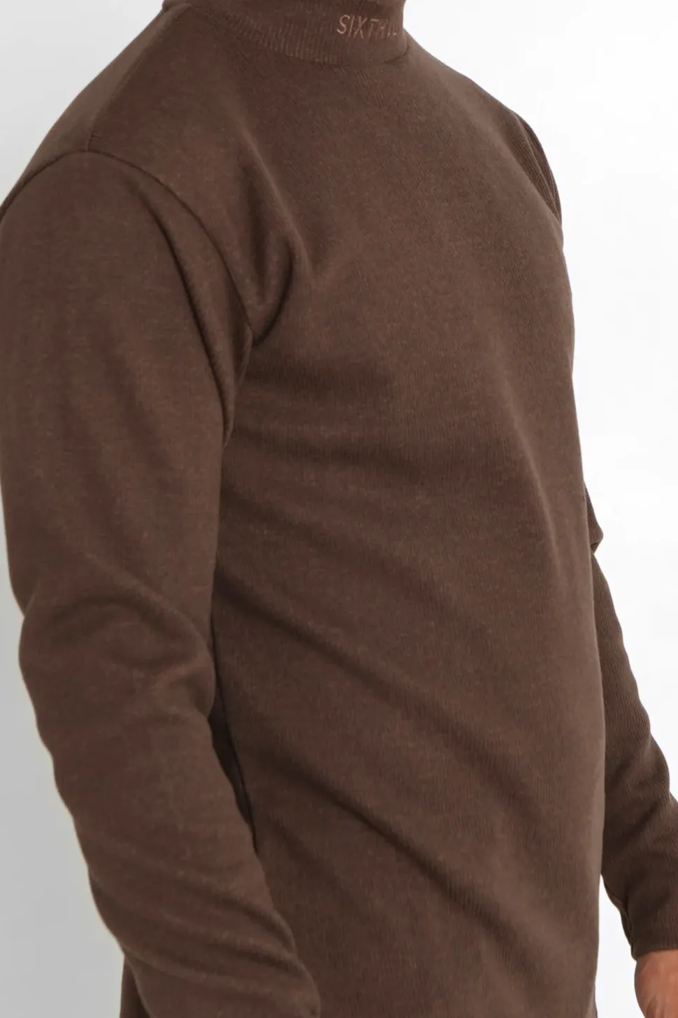 Pull Maille Logo Brode Marron