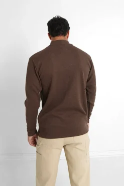 Pull Maille Logo Brode Marron